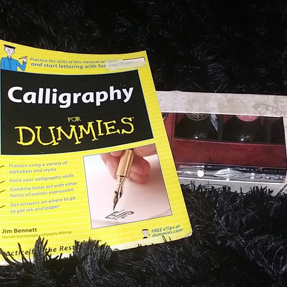 Calligraphy set. And book